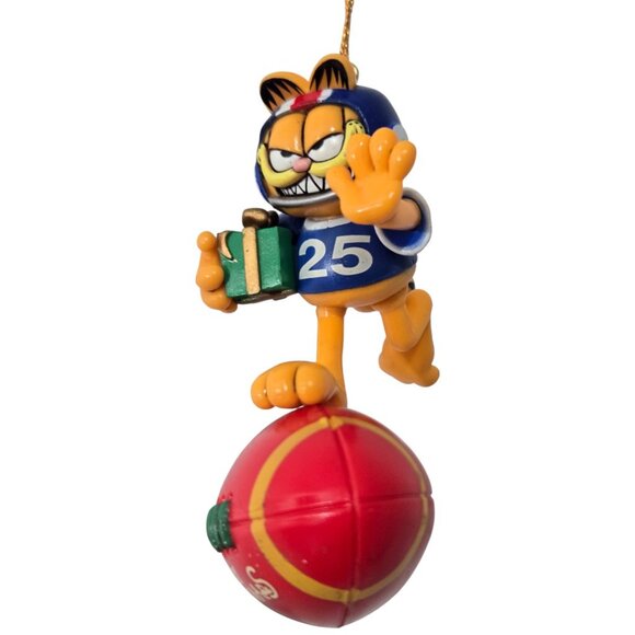 Garfield Football Player Christmas Ornament Cat Trim-A-Tree Paws 1996 Vtg - Picture 10 of 15